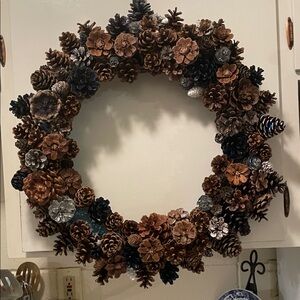 Rustic Pinecone Holiday Wreath